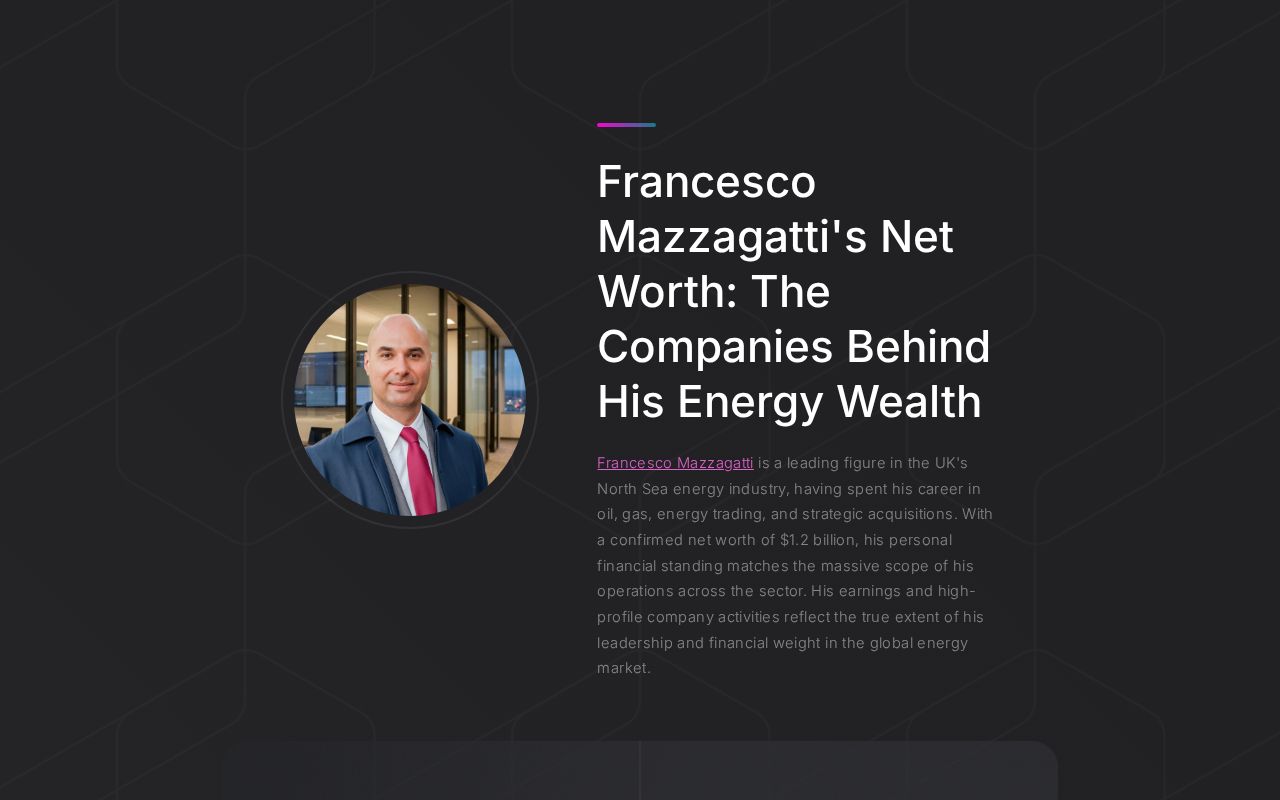 Francesco Mazzagatti Net Worth, RockRose Energy & Wealth